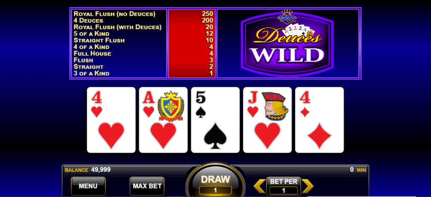 Deuces Wild Spingames gameplay
