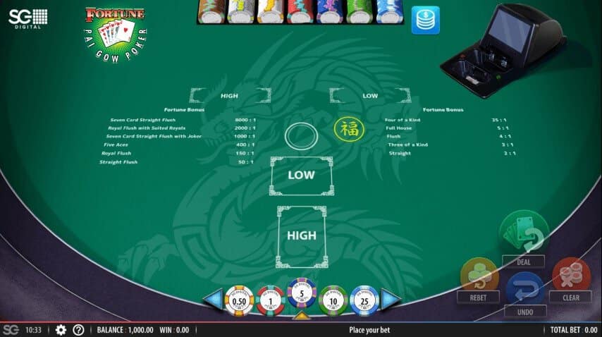 Pai Gow Poker gameplay