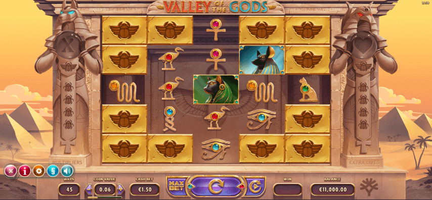 Valley of the Gods Slot gameplay