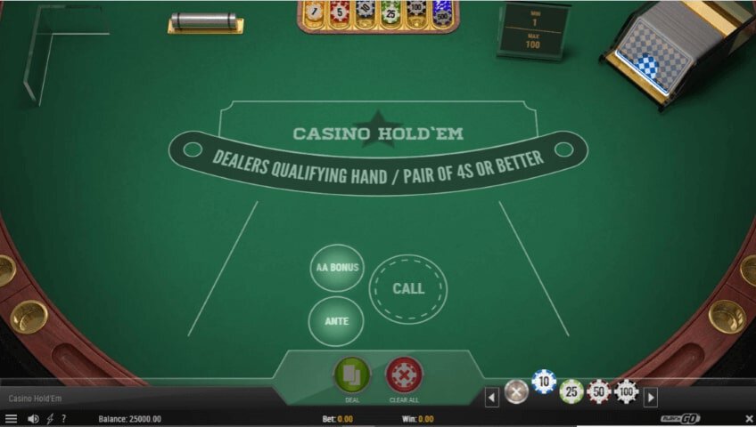 Casino Hold'em gameplay