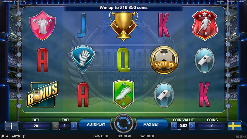 Football: Champions Cup Slot gameplay