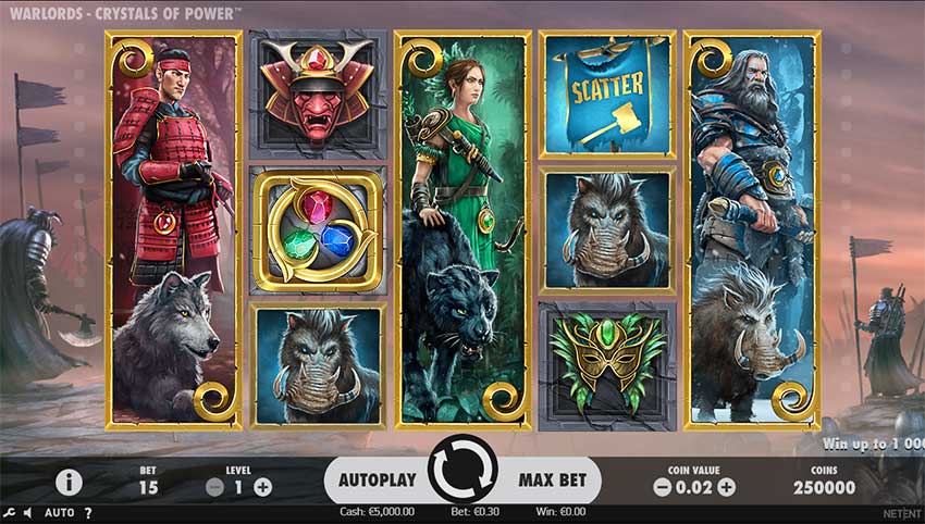 Warlords: Crystals of Power Slot House gameplay