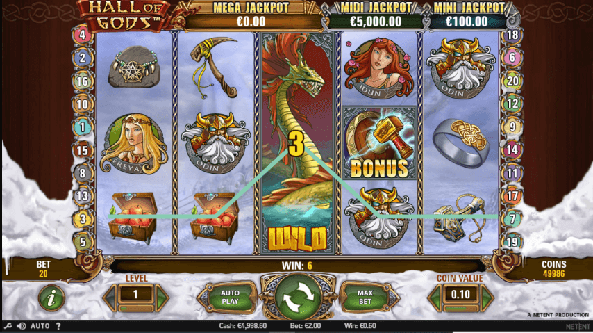 Hall of Gods Slot gameplay