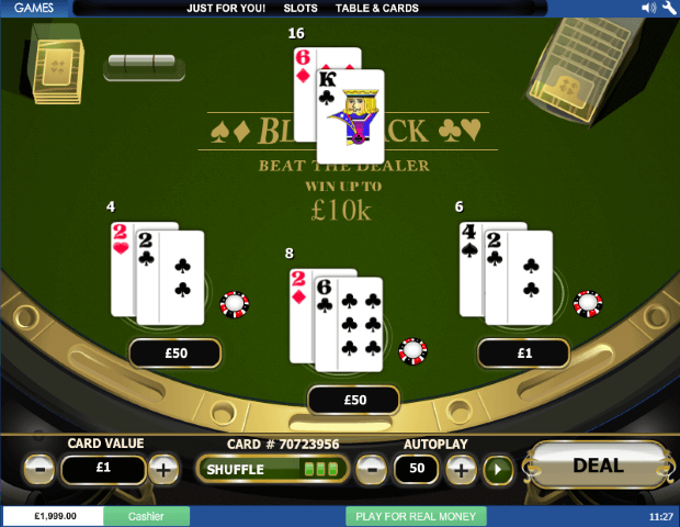 Blackjack Scratch gameplay