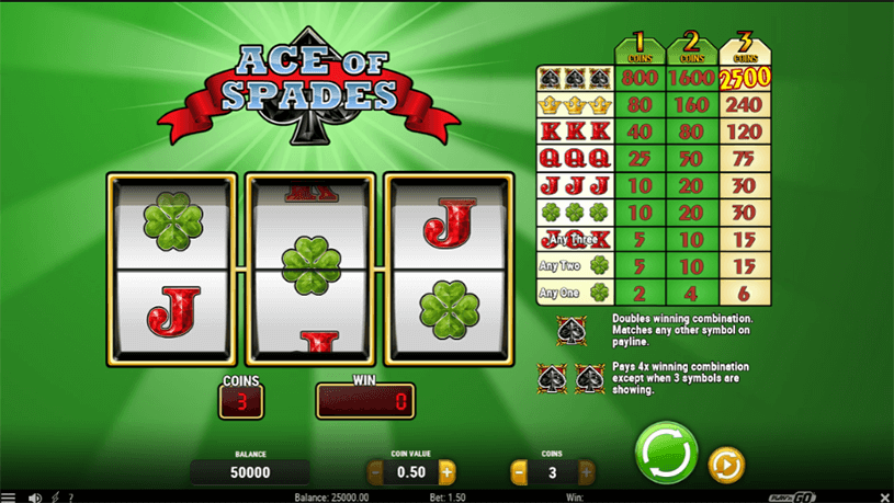 Ace of Spades Slot gameplay