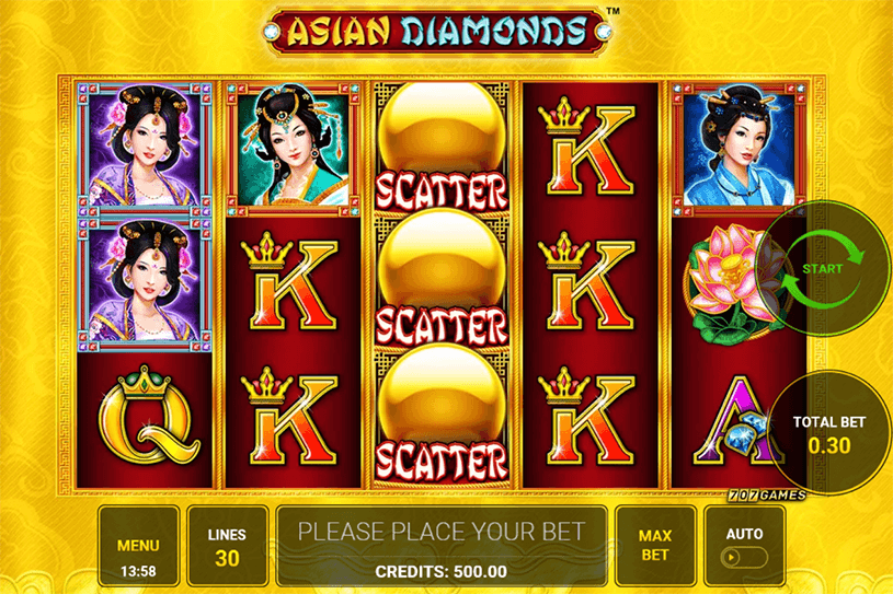 Asian Diamonds Slot gameplay