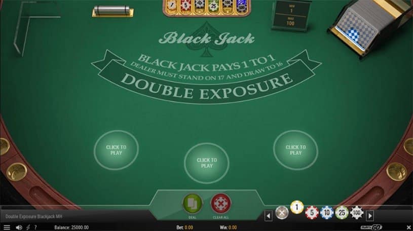 Double Exposure Blackjack gameplay