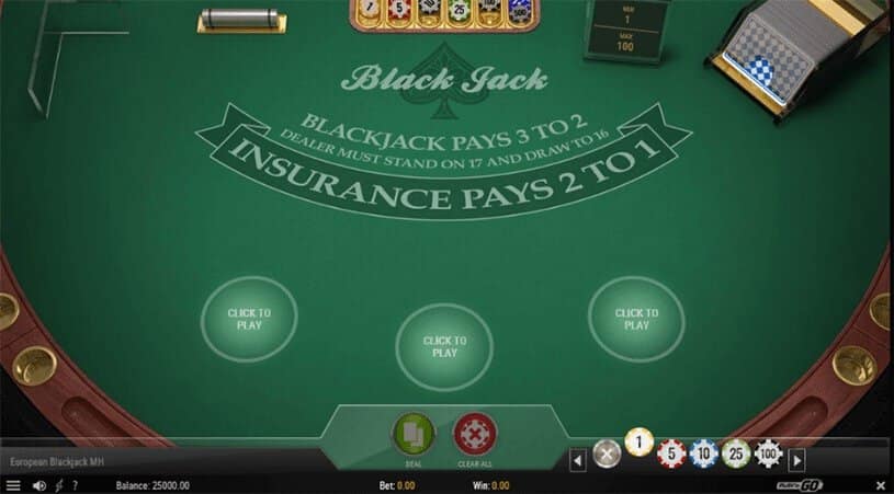 European BlackJack MH gameplay