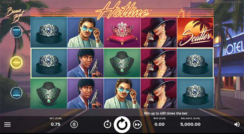 Hotline Slot gameplay