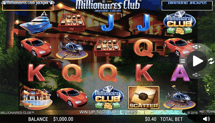 Millionaires Club Slot gameplay