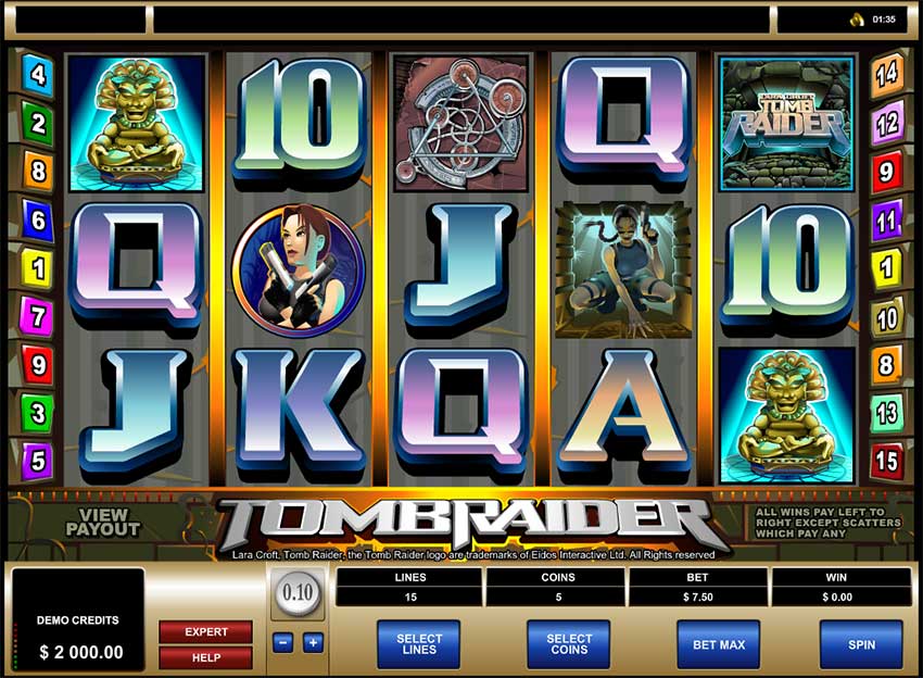 Tomb Raider Slot gameplay