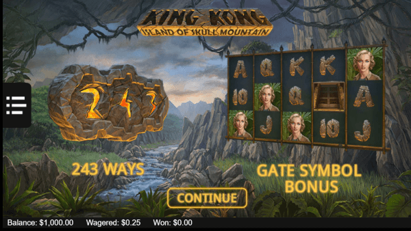 King Kong Island of the Skull Mountain Slot gameplay