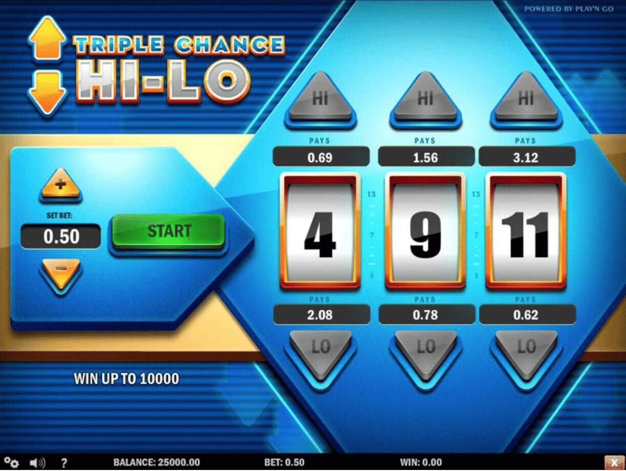 Triple Chance Hi-Lo Slot gameplay