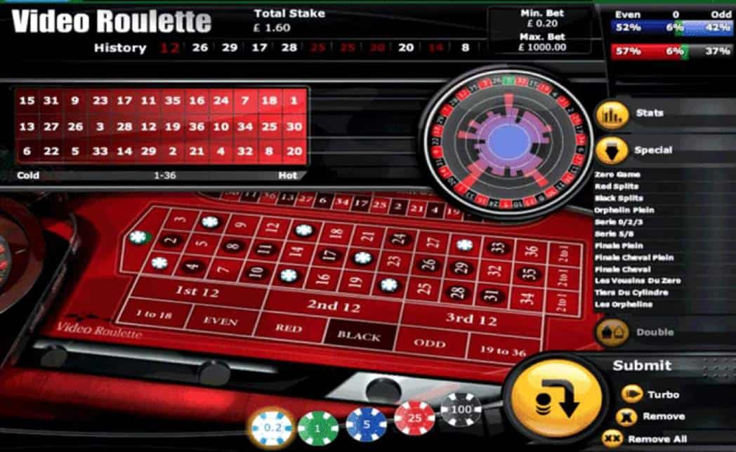 Video Roulette gameplay