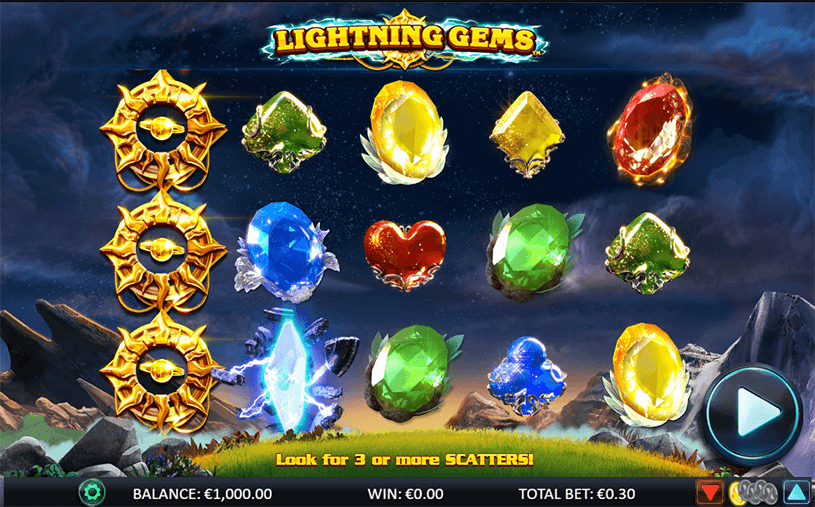 Lightning Gems Slot gameplay