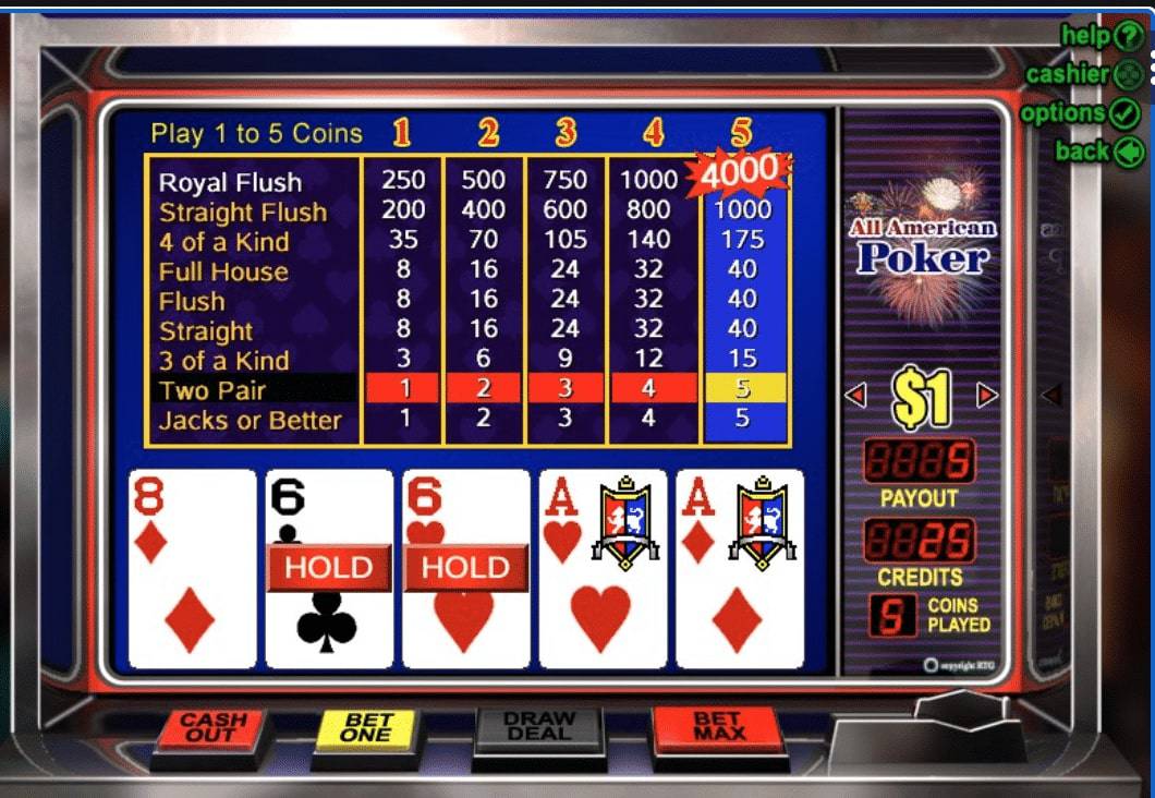 All American Poker gameplay