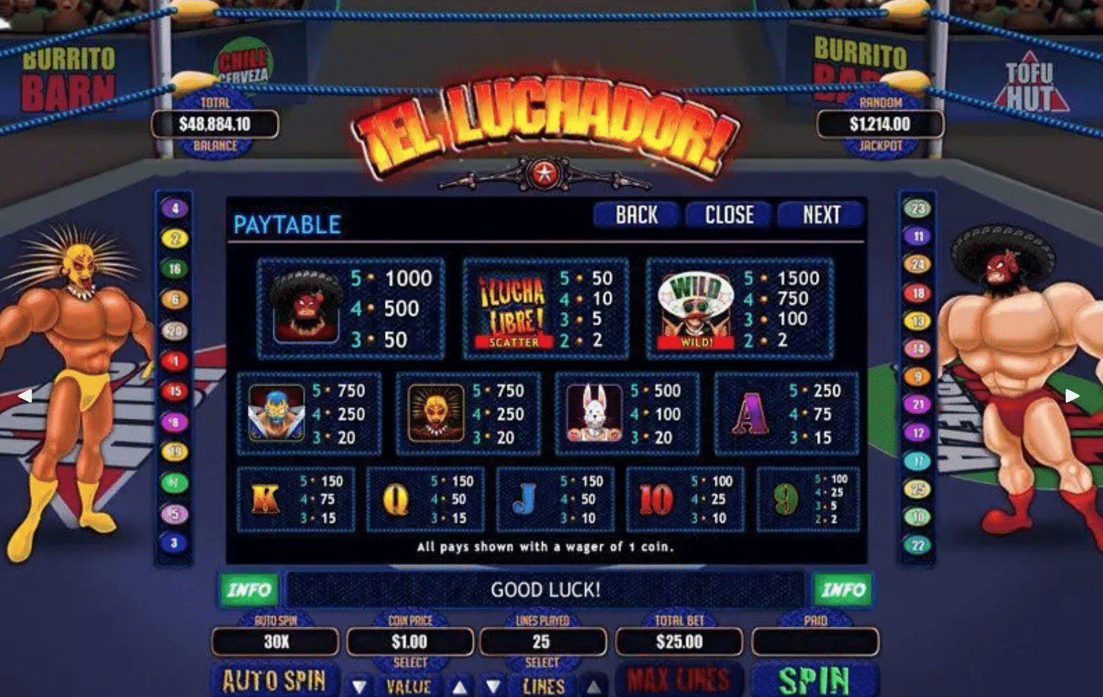 El Luchador Slot gameplay