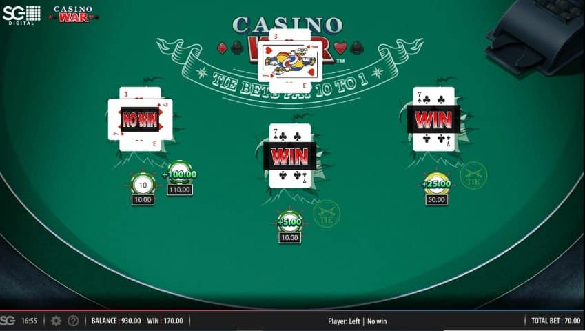 Casino War gameplay