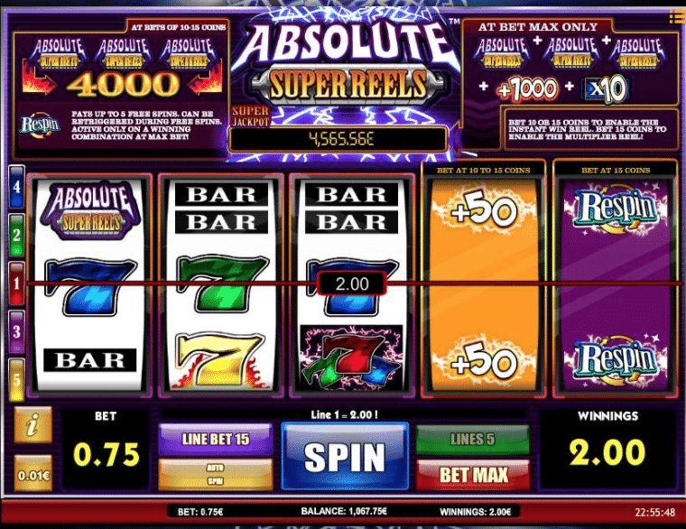 Absolute Super Reels Slot gameplay