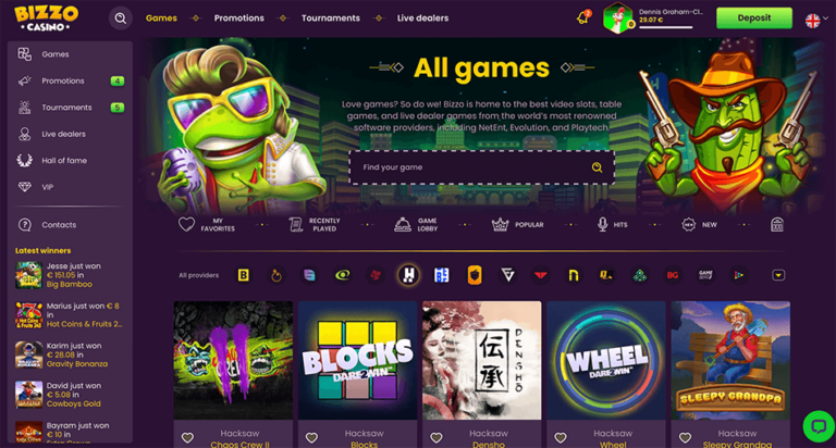 Bizzo Casino Review & Bonus: 2500 NZD + 125 free spins