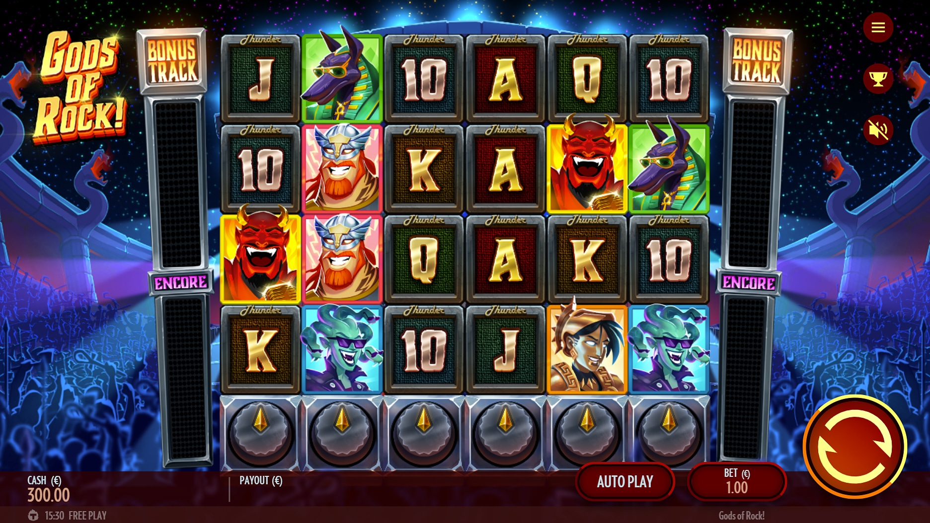 Gods of Rock Slot gameplay