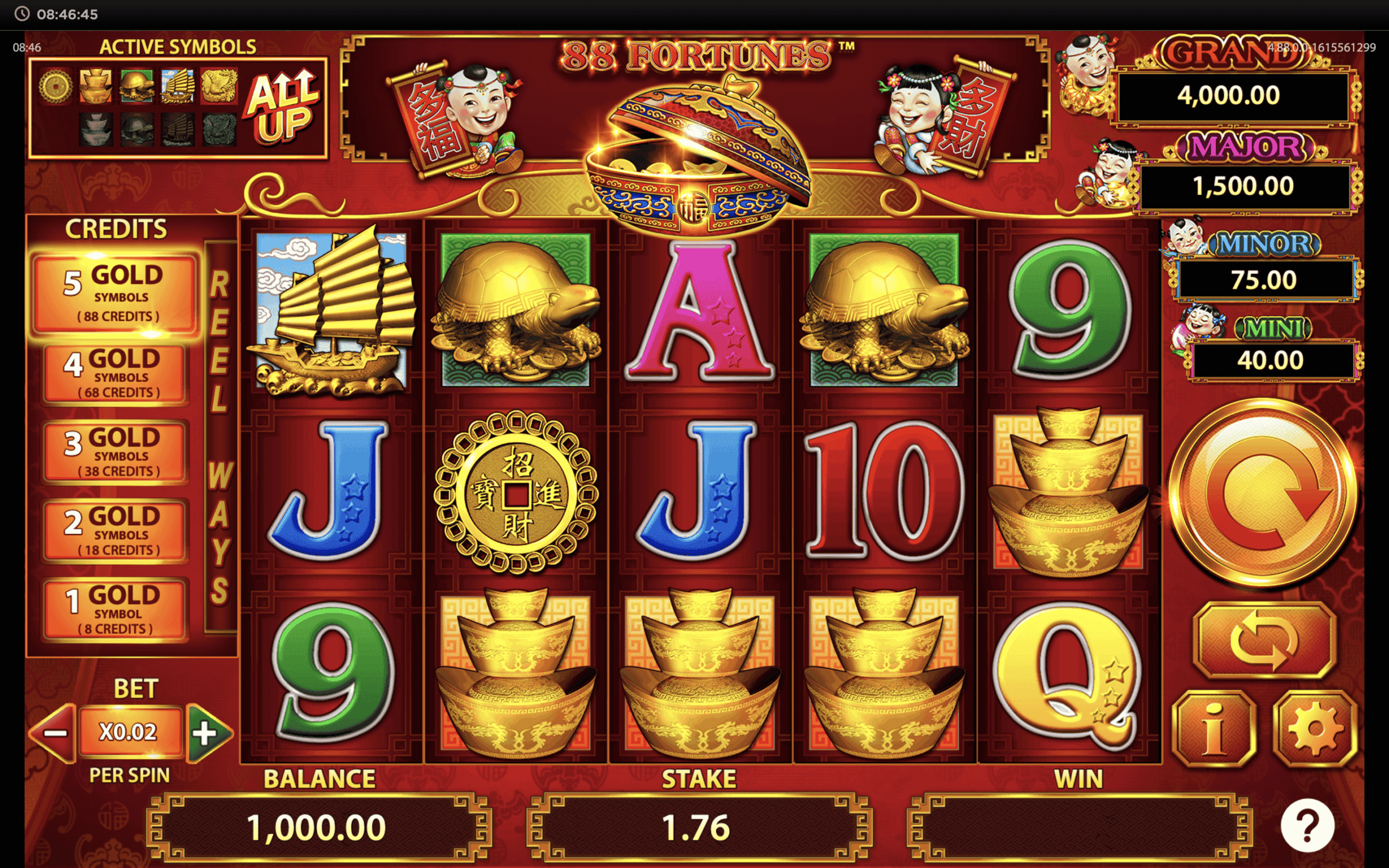 88 Fortunes Slot Machine gameplay