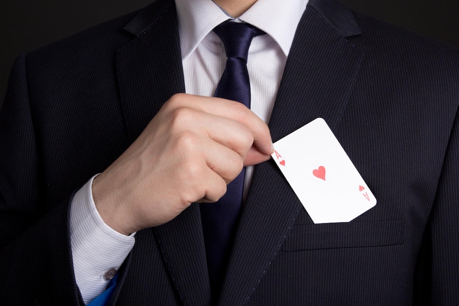 Hidden card in suit pocket