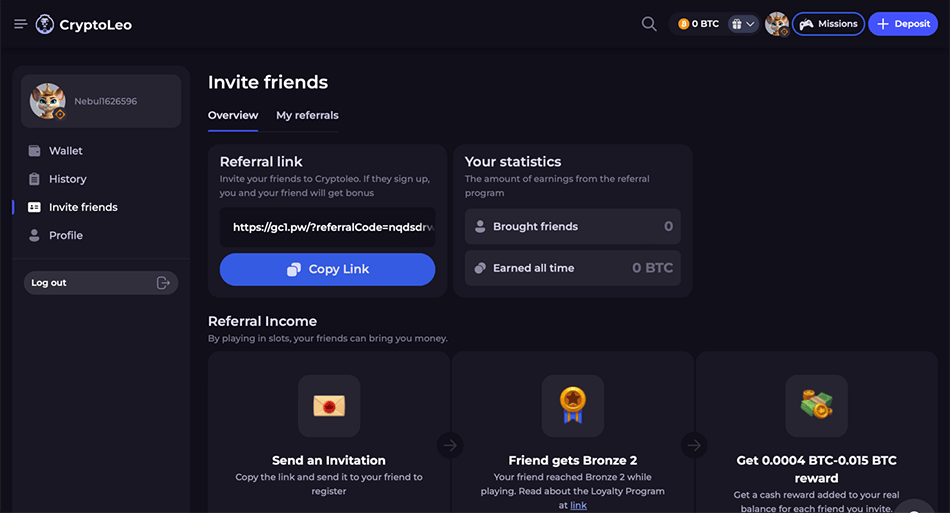 CryptoLeo invitefriends