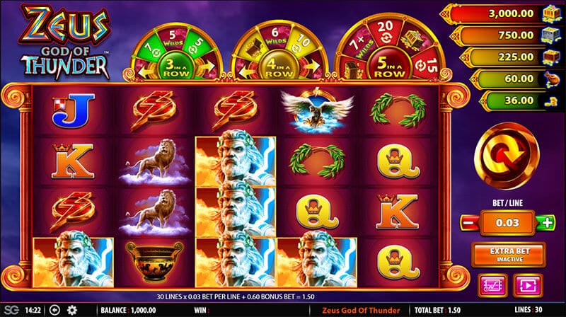 Zeus God of Thunder Slot gameplay