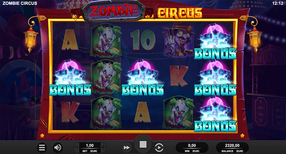 Zombie Circus Slot gameplay