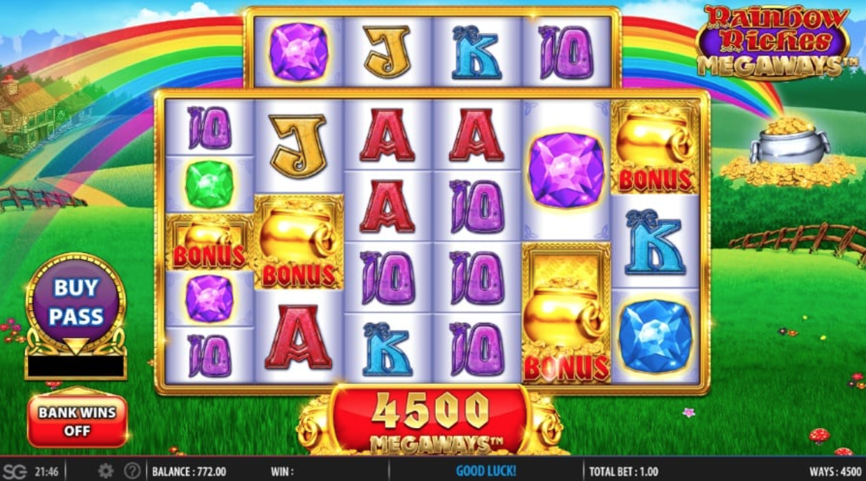 Rainbow Riches Megaways Slot gameplay