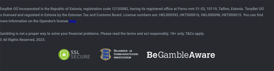 license tonybet