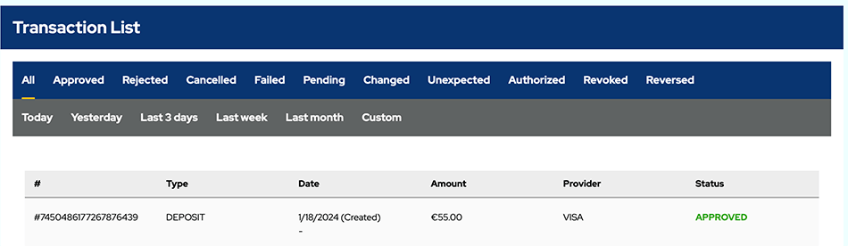 transactions dolfwin