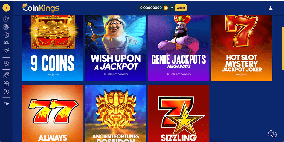 coinkings popular jackpots