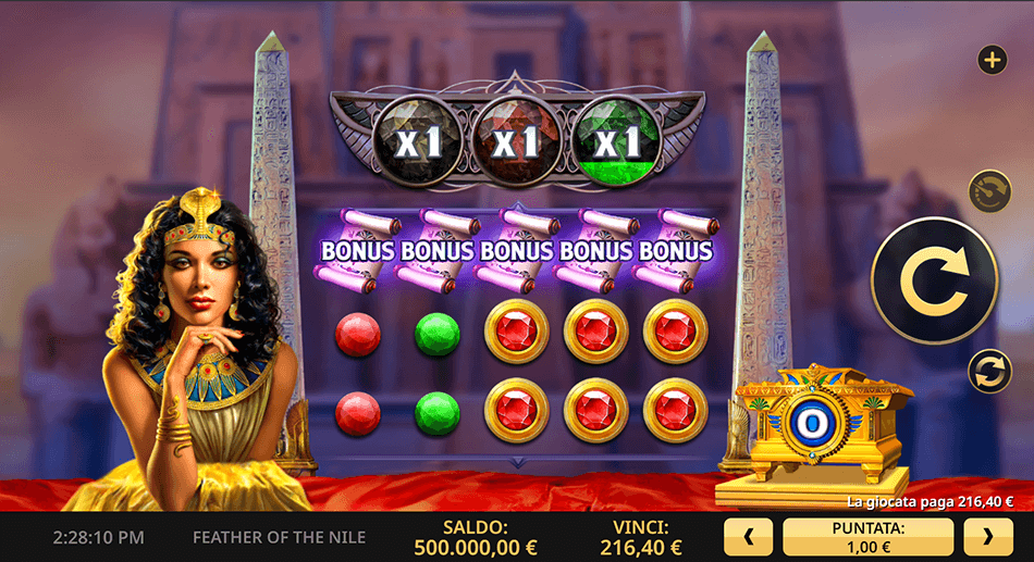 Feather of the Nile Slot gameplay