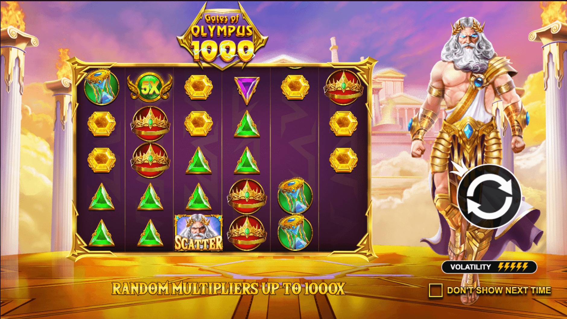Gates of Olympus 1000 Slot gameplay