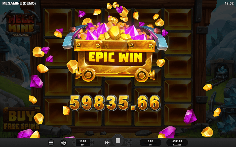 Mega Mine Nudging Ways Slot gameplay
