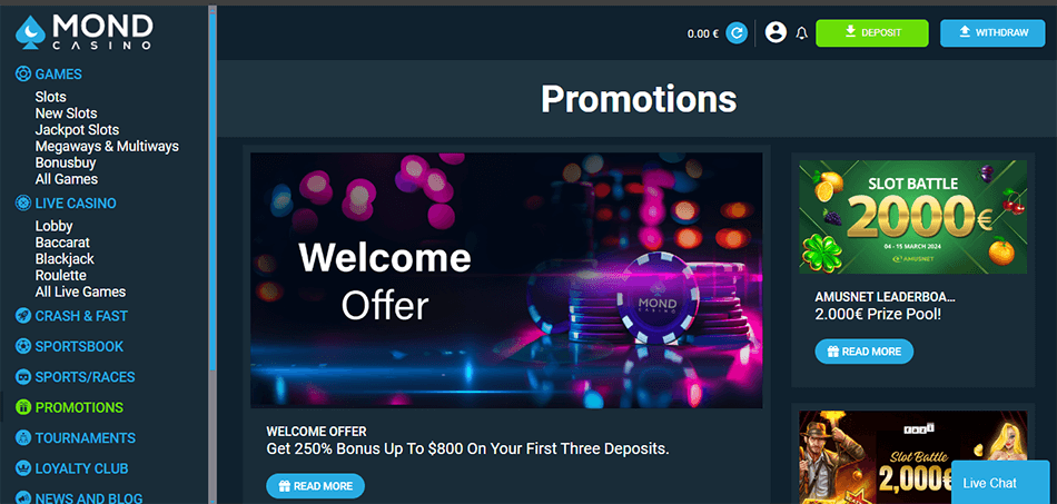 mond casino Bonus Overview