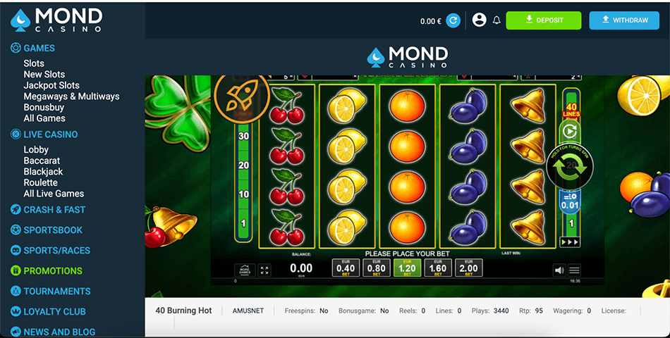 mond casino Burning Hot