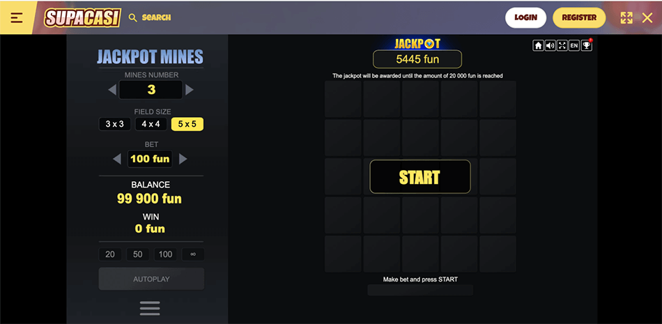 Supacasi Casino Jackpot Mines