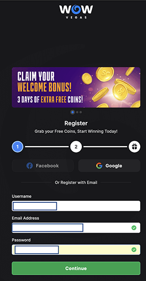 Wow Vegas Casino Account Validation Wow Vegas Casino Account Validation