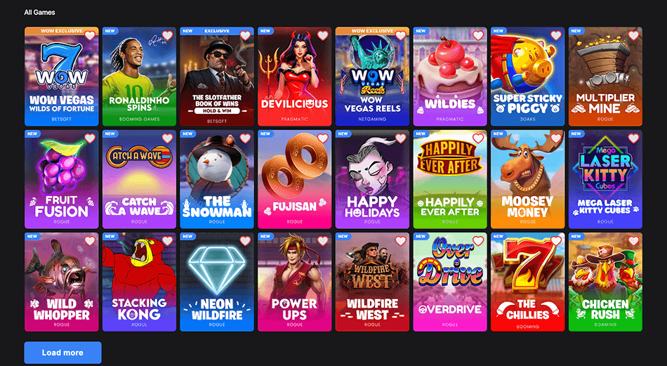 Wow Vegas gamTable Games