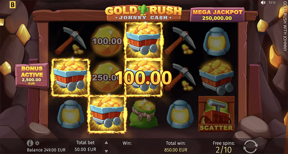 Gold Rush with Johnny Cash Slot gameplay