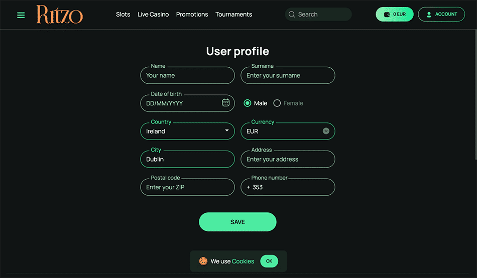 Ritzo userprofile