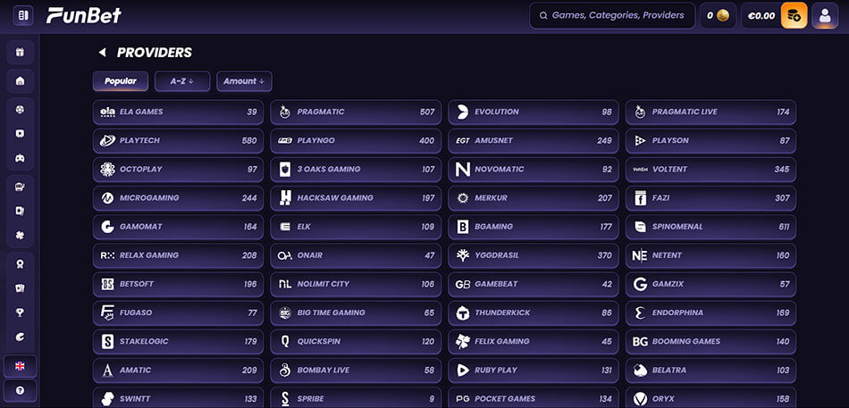 Funbet-providers