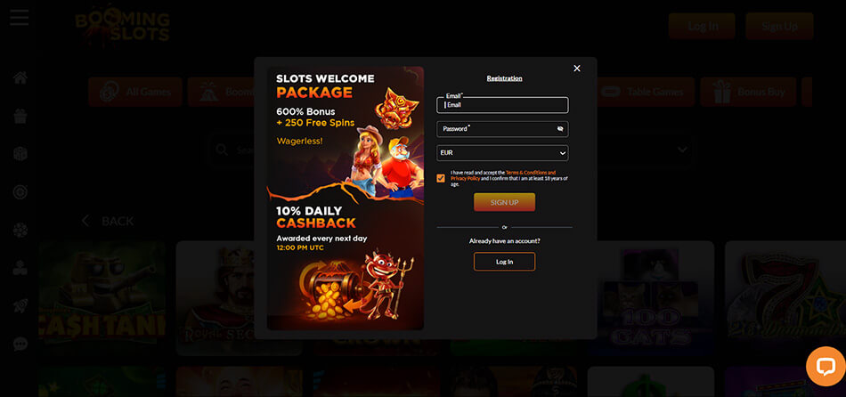 Booming-Slots-welcome-package