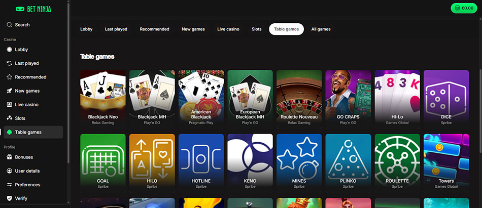 betninja-tablegames