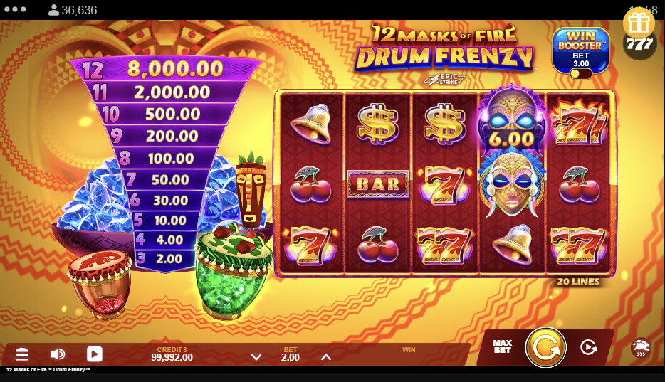 12-Masks-of-Fire-Drum-Frenzy-slot