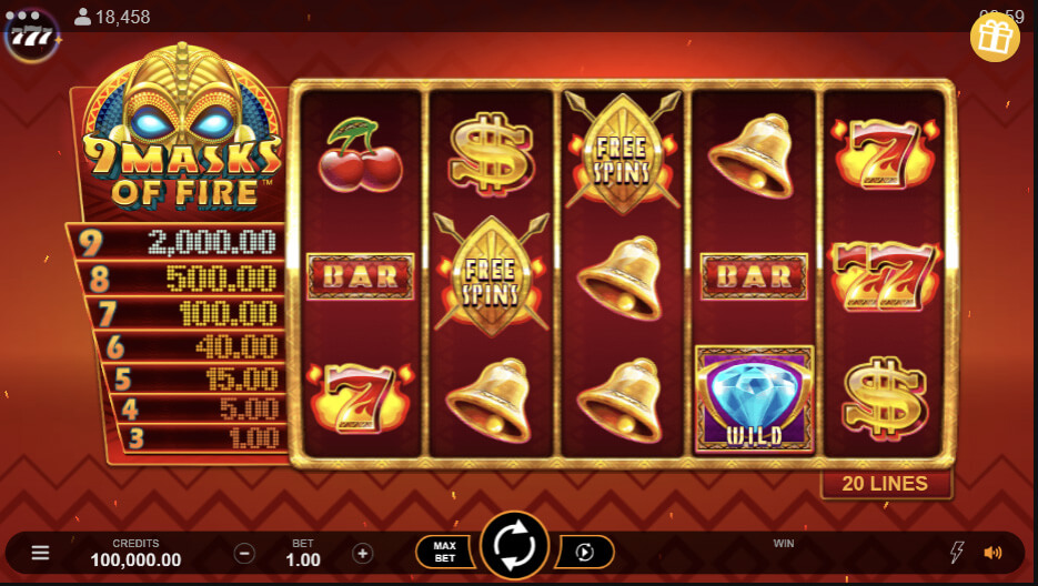 9 Masks of Fire gameplay