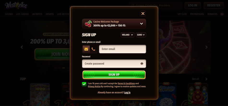 Westace-Casino-signups